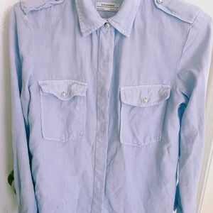 Zara Woman Lyocell fabric shirt with pearl‎ buttons S